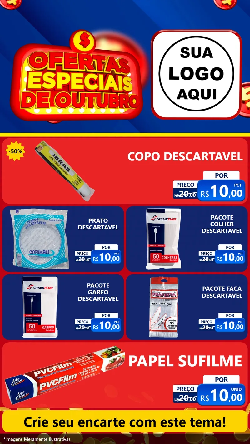 Modelo de TV para TV Vertical com o tema Ofertas Especiais de Outubro para Embalagens