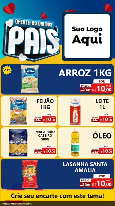 Modelo de TV para TV Vertical com o tema Oferta Do Dia Dos Pais para Supermercado