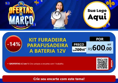 Modelo de Cartaz para Cartaz A4 Horizontal com o tema Ofertas de Março para Maquinas e Ferramentas