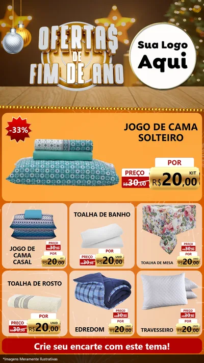 Modelo de Rede Social para Stories com o tema Ofertas de Fim de Ano para Cama, Mesa e Banho