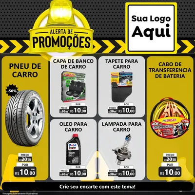 Modelo de Rede Social para Feed Facebook com o tema Alerta de Promoções para Auto peças