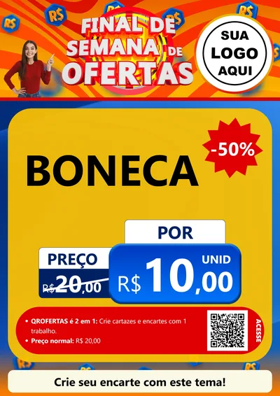 Modelo de Cartaz para Cartaz A4 Vertical com o tema Final de Semana de Ofertas para Brinquedos