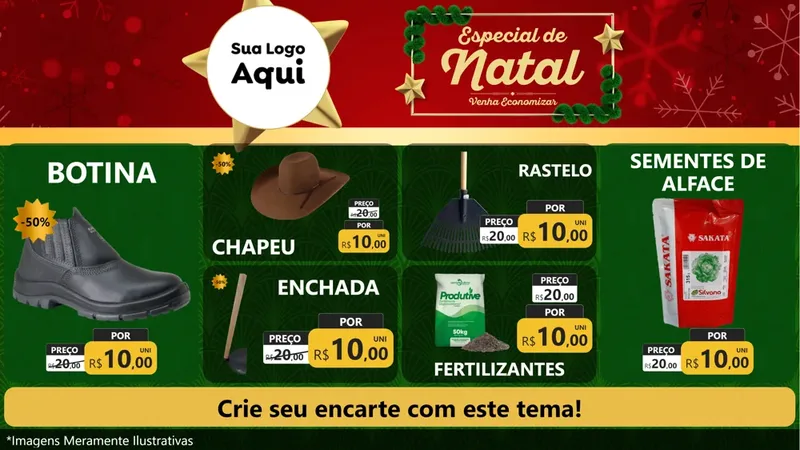 Modelo de TV para TV Horizontal com o tema Especial de Natal para Agropecuária