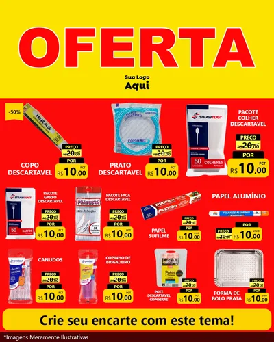 Modelo de Rede Social para Feed Instagram com o tema OFERTA - Vermelho Cartaz para Embalagens