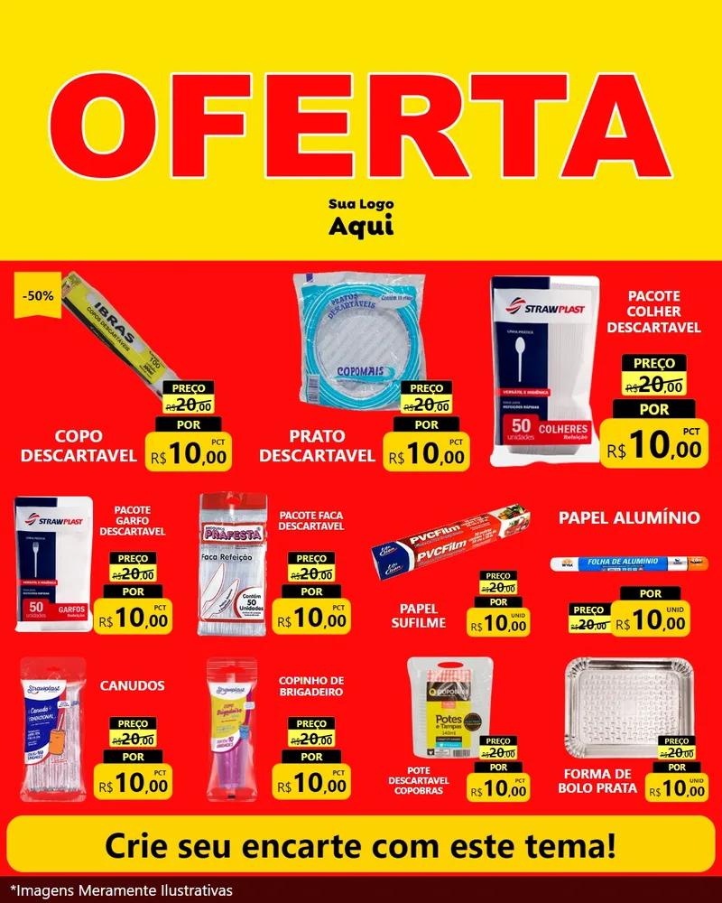 Modelo de Rede Social para Feed Instagram com o tema OFERTA - Vermelho Cartaz para Embalagens