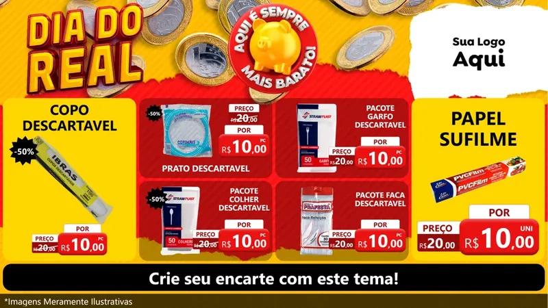 Modelo de TV para TV Horizontal com o tema Dia Do Real para Embalagens