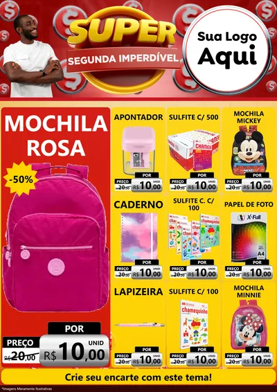 Modelo de Encarte para Encarte A4 Vertical com o tema Super Segunda Imperdível para Papelaria