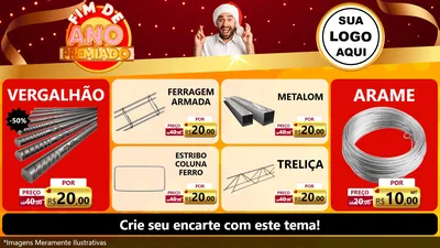 Modelo de TV para TV Horizontal com o tema Fim de Ano Premiado para Ferragens