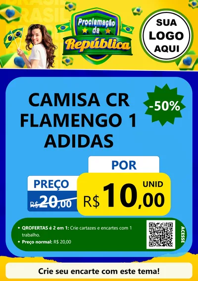 Modelo de Cartaz para Cartaz A4 Vertical com o tema Proclamação da República para Roupas e acessórios