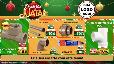 Modelo de TV para TV Horizontal com o tema Ofertas de Natal para Tubos e conexões