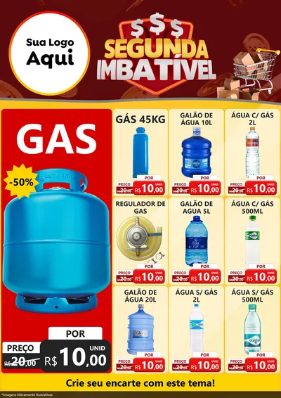 Modelo de Encarte para Encarte A4 Vertical com o tema Segunda Imbatível para Água e gás