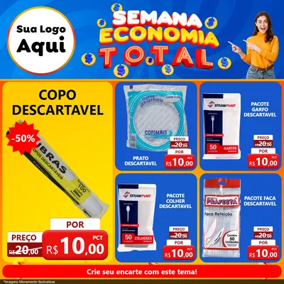 Modelo de Rede Social para Feed Facebook com o tema Semana Economia Total para Embalagens