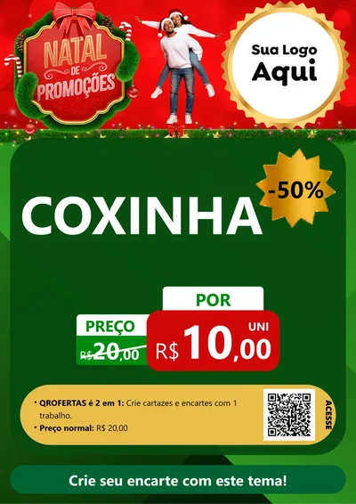 Modelo de Cartaz para Cartaz A4 Vertical com o tema Natal de Promoções para Salgadaria