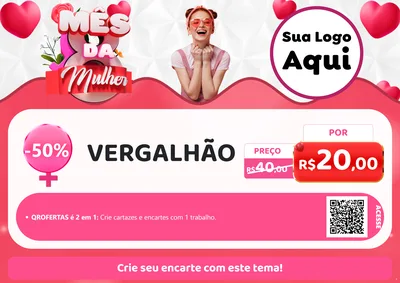 Modelo de Cartaz para Cartaz A4 Horizontal com o tema Mês da Mulher para Ferragens