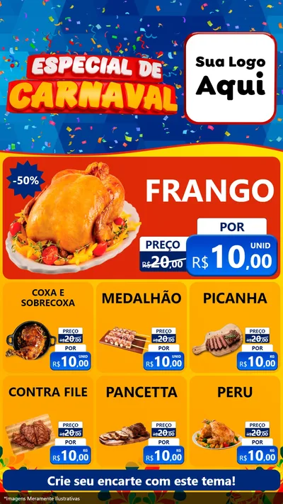 Modelo de Rede Social para Stories com o tema Especial de Carnaval para Assados