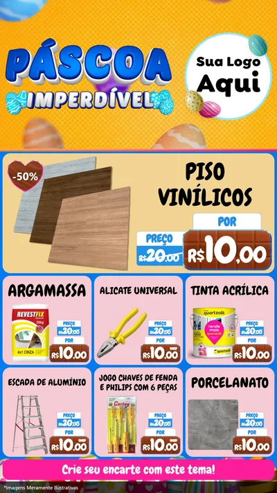 Modelo de Rede Social para Stories com o tema Páscoa Imperdível para Material para Construção