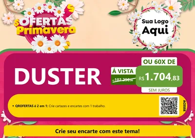 Modelo de Cartaz para Cartaz A4 Horizontal com o tema Ofertas de Primavera para Concessionaria de Carros
