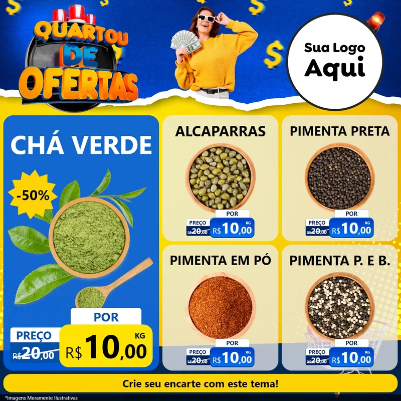 Modelo de Rede Social para Feed Facebook com o tema Quartou de Ofertas para Produtos Naturais