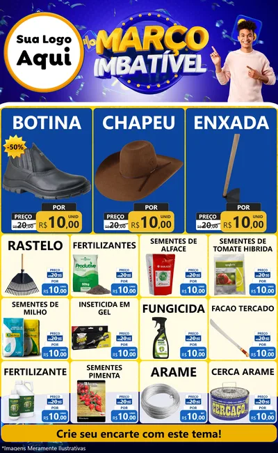 Modelo de Encarte para Encarte Grande com o tema Março Imbatível para Agropecuária