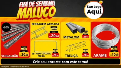 Modelo de TV para TV Horizontal com o tema Final de Semana Maluco para Ferragens