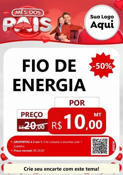 Modelo de Cartaz para Cartaz A4 Vertical com o tema Mês dos Pais para Materiais Elétricos
