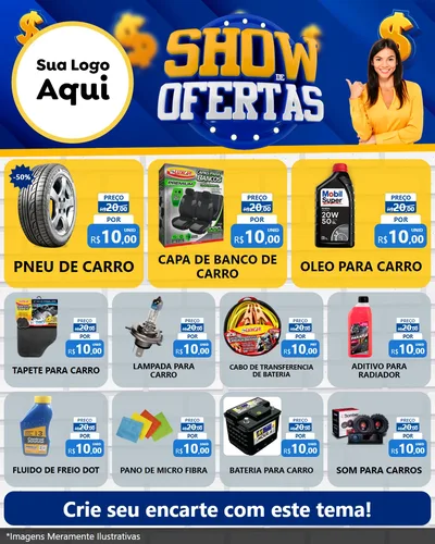 Modelo de Rede Social para Feed Instagram com o tema Show de Ofertas para Auto peças