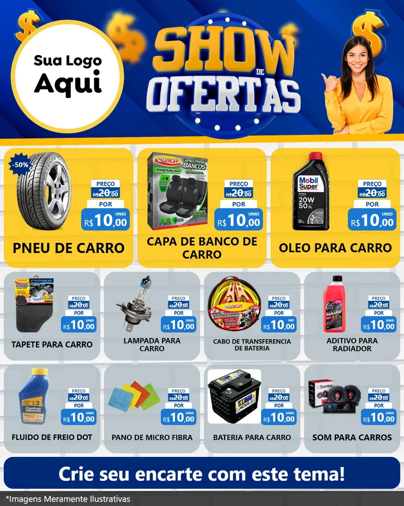 Modelo de Rede Social para Feed Instagram com o tema Show de Ofertas para Auto peças