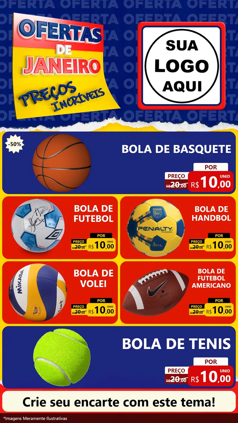 Modelo de TV para TV Vertical com o tema Ofertas de Janeiro - Preços Incríveis para Artigos Esportivos