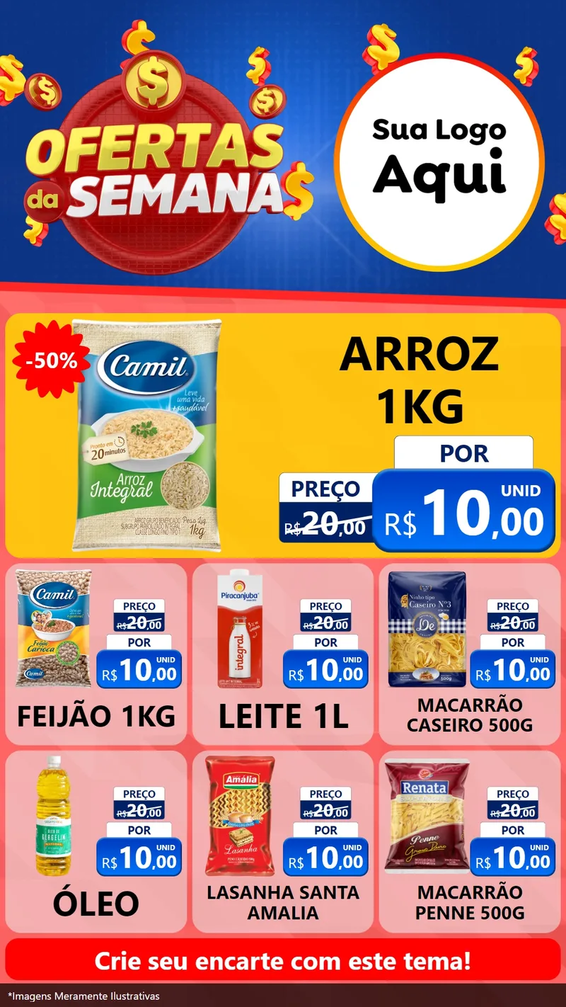 Modelo de Rede Social para Stories com o tema Ofertas Da Semana para Supermercado