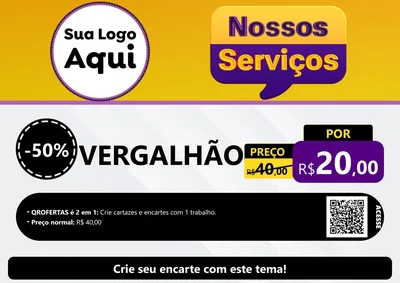 Modelo de Cartaz para Cartaz A4 Horizontal com o tema Nossos Serviços para Ferragens