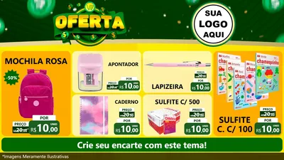 Modelo de TV para TV Horizontal com o tema Oferta para Papelaria