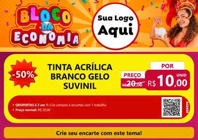 Modelo de Cartaz para Cartaz A4 Horizontal com o tema Bloco da Economia para Tintas e Ferramentas