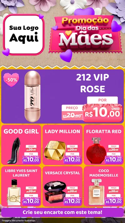 Modelo de Rede Social para Stories com o tema Promoção Dia das Mães para Perfumes