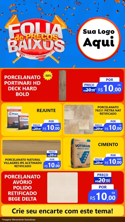 Modelo de TV para TV Vertical com o tema Folia de Preços Baixos para Pisos e revestimentos
