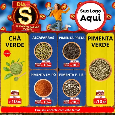Modelo de Rede Social para Feed Facebook com o tema Dia S - O Dia Mais Barato Do Mês para Produtos Naturais