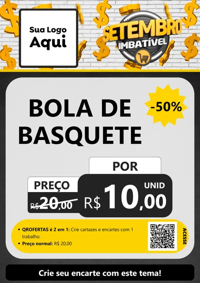 Modelo de Cartaz para Cartaz A4 Vertical com o tema Setembro Imbatível para Artigos Esportivos