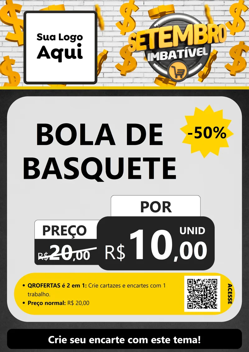 Modelo de Cartaz para Cartaz A4 Vertical com o tema Setembro Imbatível para Artigos Esportivos
