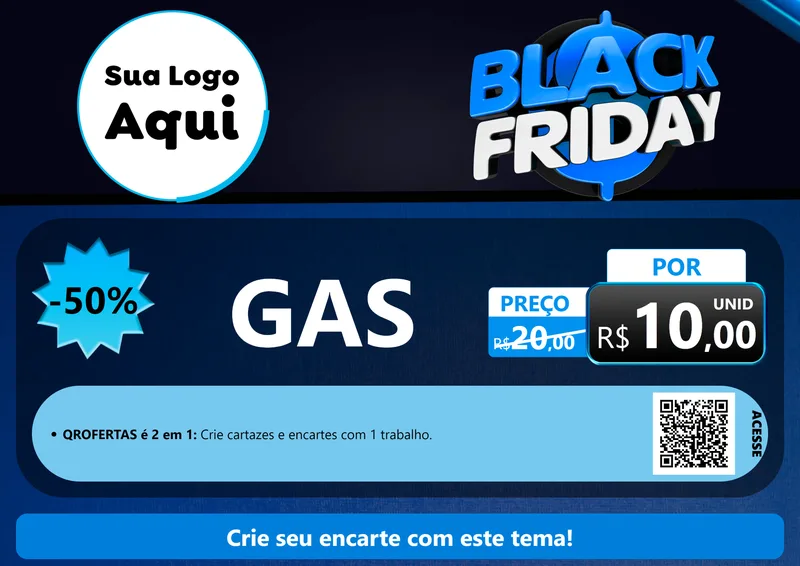 Modelo de Cartaz para Cartaz A4 Horizontal com o tema Black Friday para Água e gás
