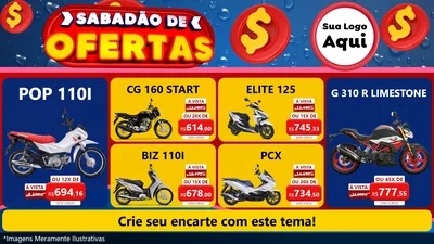 Modelo de TV para TV Horizontal com o tema Sabadão de Ofertas para Concessionaria de Motos