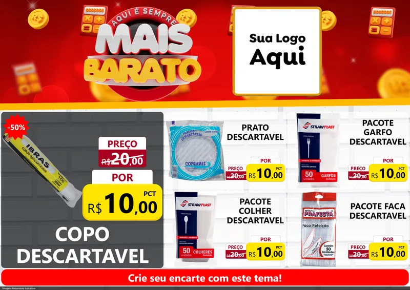 Modelo de Encarte para Encarte A4 Horizontal com o tema Mais Barato para Embalagens