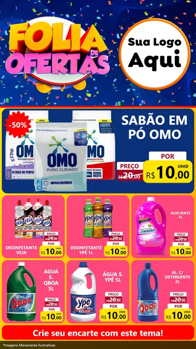 Modelo de Rede Social para Stories com o tema Folia de Ofertas para Produtos de Limpeza