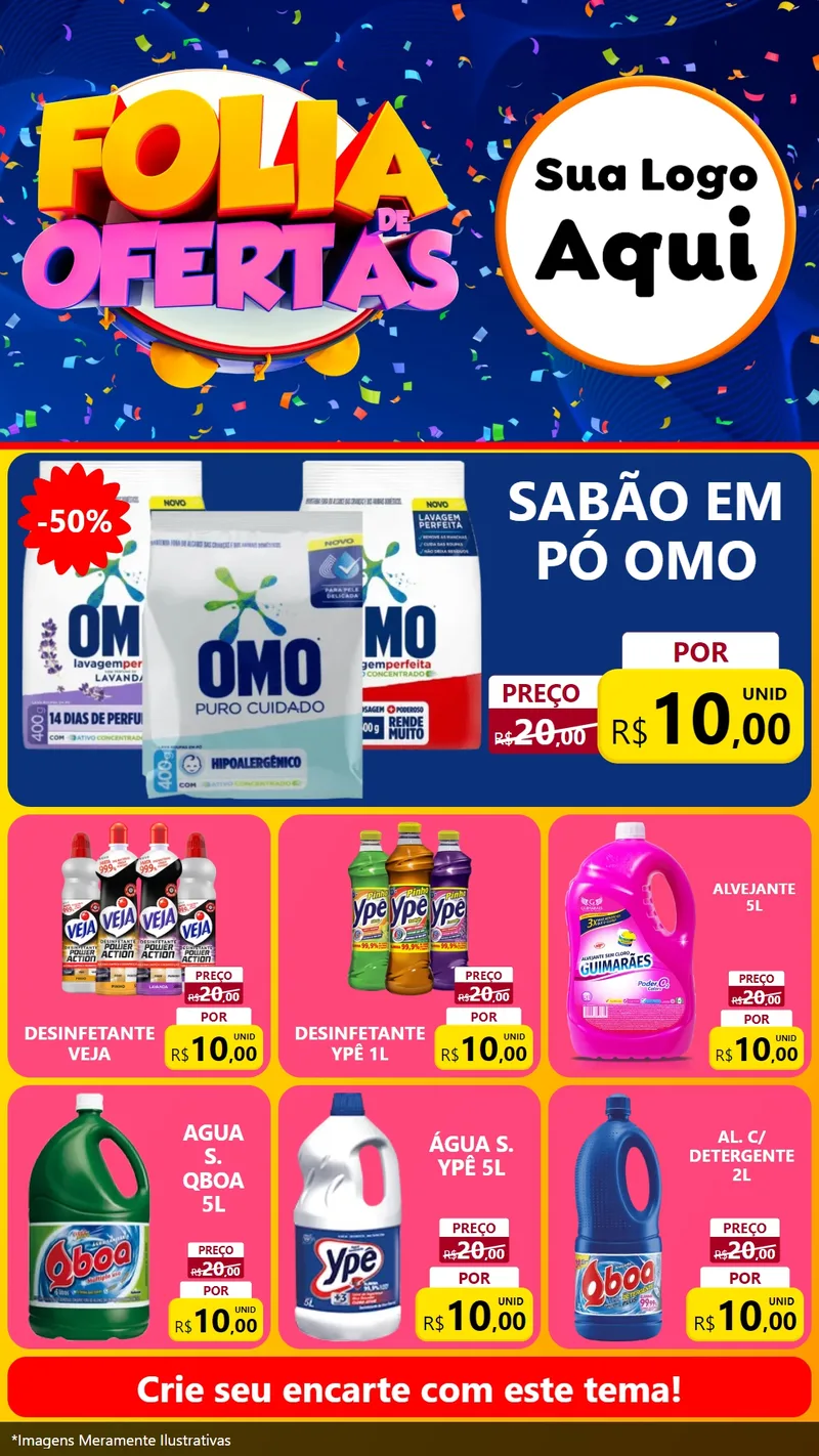 Modelo de Rede Social para Stories com o tema Folia de Ofertas para Produtos de Limpeza