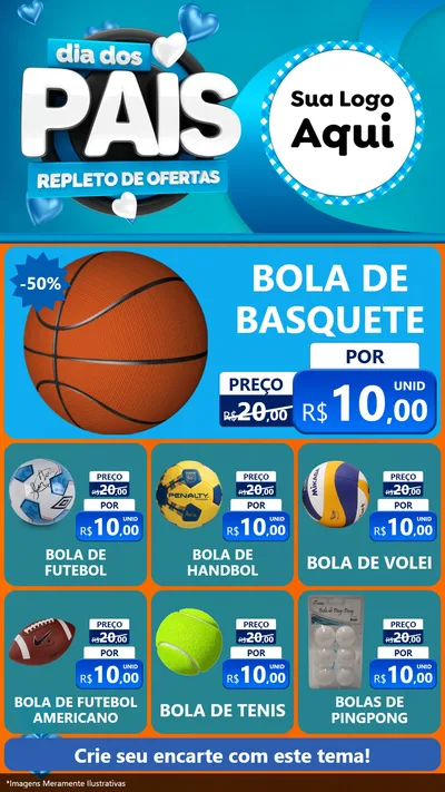 Modelo de Rede Social para Stories com o tema Dia Dos Pais Repleto de Ofertas para Artigos Esportivos