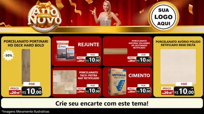Modelo de TV para TV Horizontal com o tema Super Ano Novo para Pisos e revestimentos