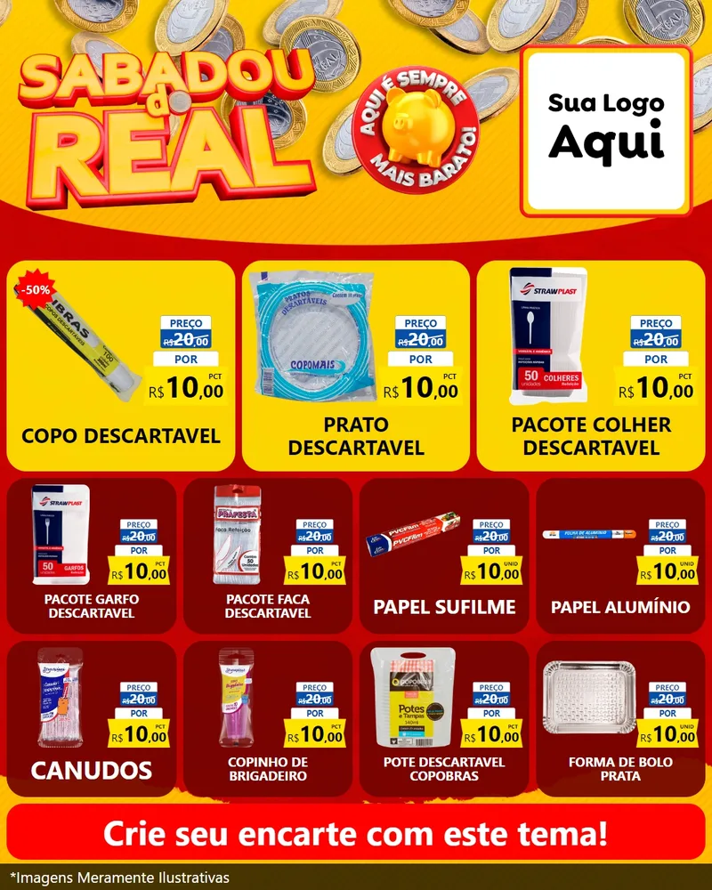 Modelo de Rede Social para Feed Instagram com o tema Sabadou do Real para Embalagens