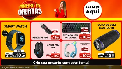 Modelo de TV para TV Horizontal com o tema Janeiro de Ofertas para Informática