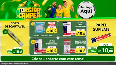 Modelo de TV para TV Horizontal com o tema Torcida Campeã - Copa para Embalagens