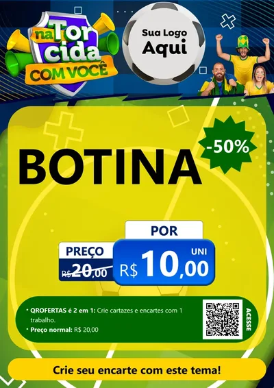 Modelo de Cartaz para Cartaz A4 Vertical com o tema Na Torcida Com Você - Copa para Agropecuária