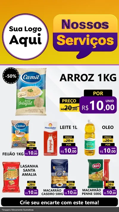 Modelo de Rede Social para Stories com o tema Nossos Serviços para Supermercado