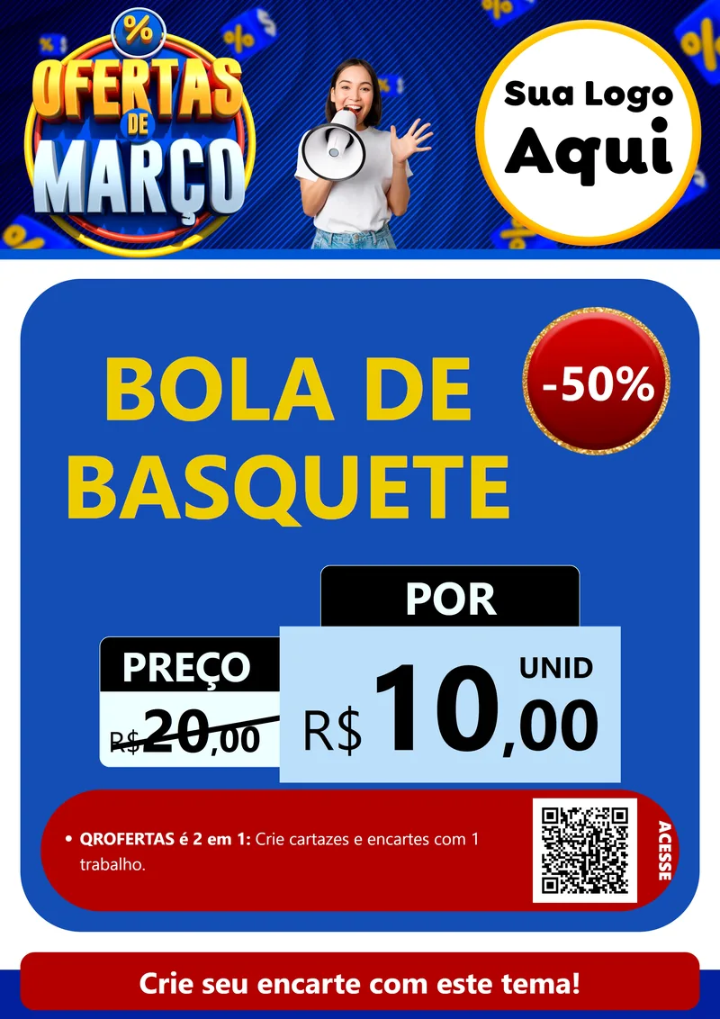 Modelo de Cartaz para Cartaz A4 Vertical com o tema Ofertas de Março para Artigos Esportivos